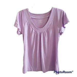 Dressbarn Scoop Neck Raglan Sleeve Shirt Top T-Shirt Lavender Size Medium